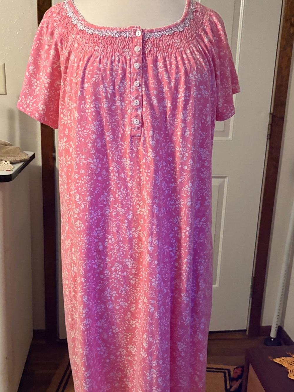 Aria Women's 100% Cotton Raglan Sleeve Sleepwear Gown XL Loungewear with Pockets